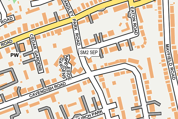 SM2 5EP map - OS OpenMap – Local (Ordnance Survey)