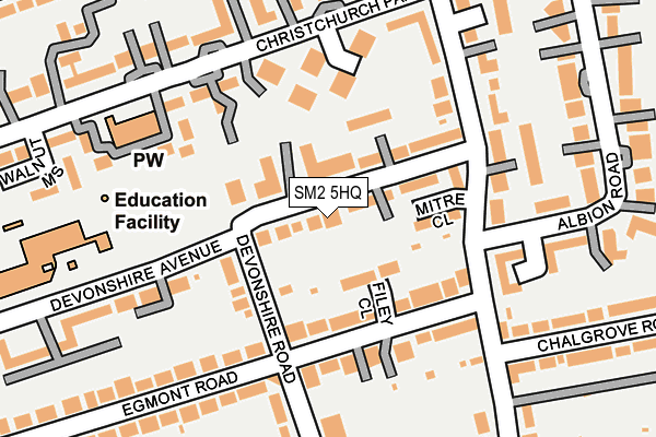 SM2 5HQ map - OS OpenMap – Local (Ordnance Survey) SM2 5HQ map - OS OpenMap – Local (Ordnance Survey)