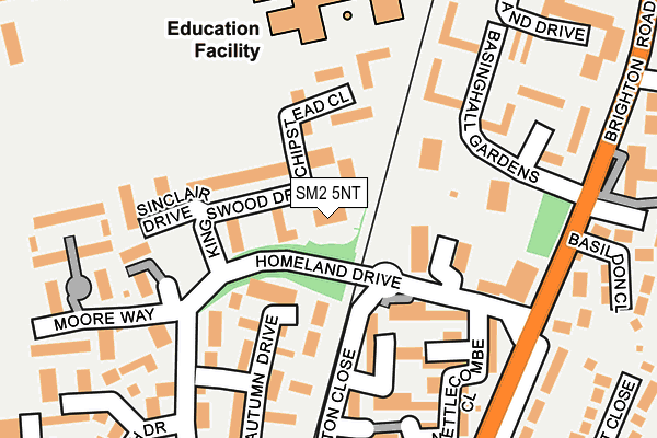 SM2 5NT map - OS OpenMap – Local (Ordnance Survey) SM2 5NT map - OS OpenMap – Local (Ordnance Survey)