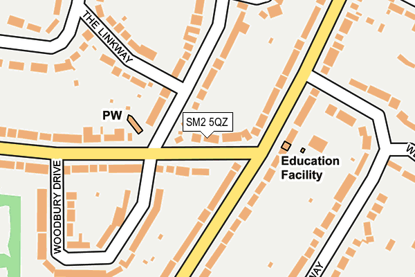 SM2 5QZ map - OS OpenMap – Local (Ordnance Survey) SM2 5QZ map - OS OpenMap – Local (Ordnance Survey)