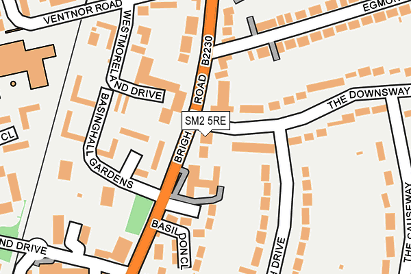 SM2 5RE map - OS OpenMap – Local (Ordnance Survey) SM2 5RE map - OS OpenMap – Local (Ordnance Survey)