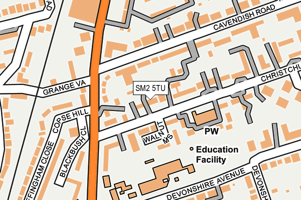 SM2 5TU map - OS OpenMap – Local (Ordnance Survey) SM2 5TU map - OS OpenMap – Local (Ordnance Survey)