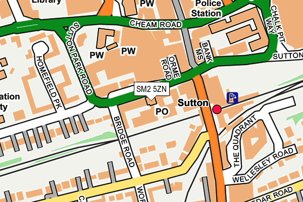 SM2 5ZN map - OS OpenMap – Local (Ordnance Survey) SM2 5ZN map - OS OpenMap – Local (Ordnance Survey)