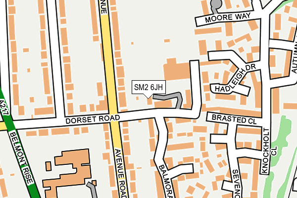 SM2 6JH map - OS OpenMap – Local (Ordnance Survey) SM2 6JH map - OS OpenMap – Local (Ordnance Survey)
