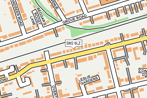 SM2 6LZ map - OS OpenMap – Local (Ordnance Survey) SM2 6LZ map - OS OpenMap – Local (Ordnance Survey)