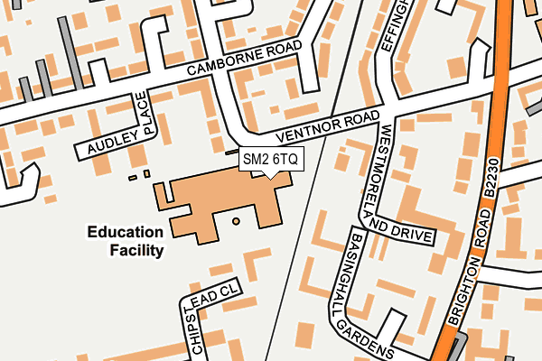 SM2 6TQ map - OS OpenMap – Local (Ordnance Survey) SM2 6TQ map - OS OpenMap – Local (Ordnance Survey)