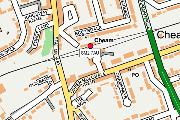 SM2 7AU map - OS OpenMap – Local (Ordnance Survey) SM2 7AU map - OS OpenMap – Local (Ordnance Survey)