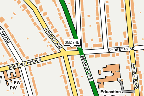 SM2 7HE map - OS OpenMap – Local (Ordnance Survey) SM2 7HE map - OS OpenMap – Local (Ordnance Survey)