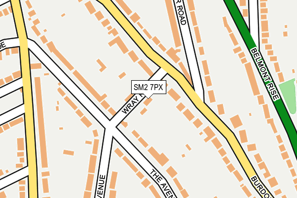SM2 7PX map - OS OpenMap – Local (Ordnance Survey) SM2 7PX map - OS OpenMap – Local (Ordnance Survey)