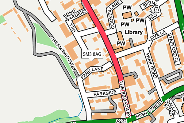 SM3 8AG map - OS OpenMap – Local (Ordnance Survey) SM3 8AG map - OS OpenMap – Local (Ordnance Survey)