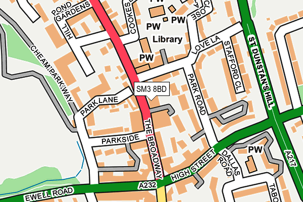 SM3 8BD map - OS OpenMap – Local (Ordnance Survey) SM3 8BD map - OS OpenMap – Local (Ordnance Survey)