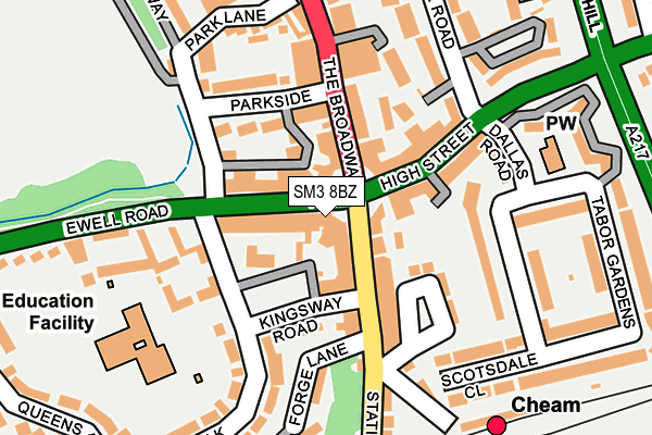 SM3 8BZ map - OS OpenMap – Local (Ordnance Survey) SM3 8BZ map - OS OpenMap – Local (Ordnance Survey)