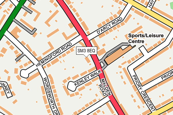 SM3 8EQ map - OS OpenMap – Local (Ordnance Survey) SM3 8EQ map - OS OpenMap – Local (Ordnance Survey)