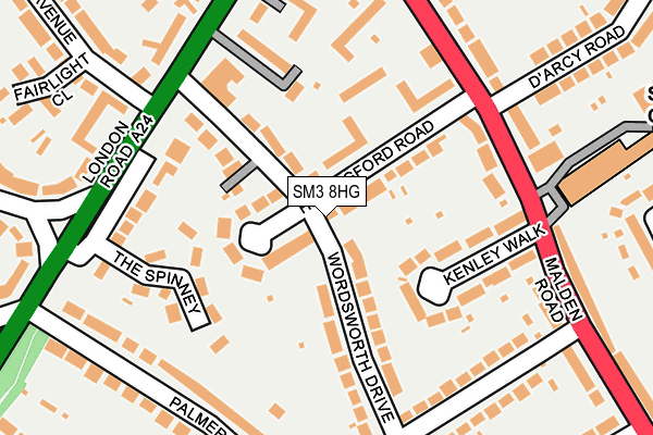 SM3 8HG map - OS OpenMap – Local (Ordnance Survey) SM3 8HG map - OS OpenMap – Local (Ordnance Survey)