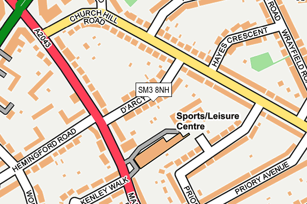 SM3 8NH map - OS OpenMap – Local (Ordnance Survey) SM3 8NH map - OS OpenMap – Local (Ordnance Survey)