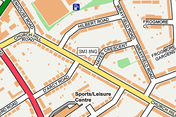 SM3 8NQ map - OS OpenMap – Local (Ordnance Survey) SM3 8NQ map - OS OpenMap – Local (Ordnance Survey)