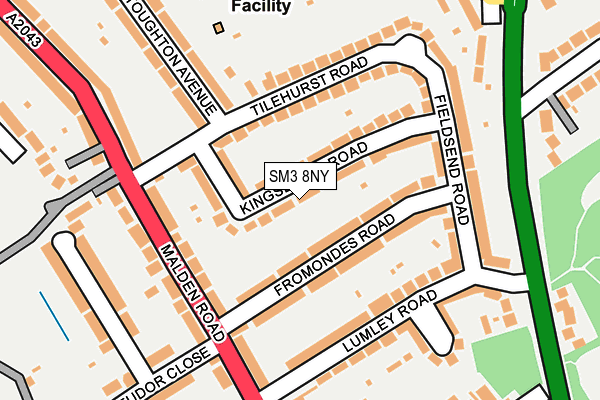 SM3 8NY map - OS OpenMap – Local (Ordnance Survey) SM3 8NY map - OS OpenMap – Local (Ordnance Survey)