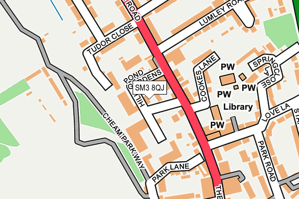 SM3 8QJ map - OS OpenMap – Local (Ordnance Survey) SM3 8QJ map - OS OpenMap – Local (Ordnance Survey)