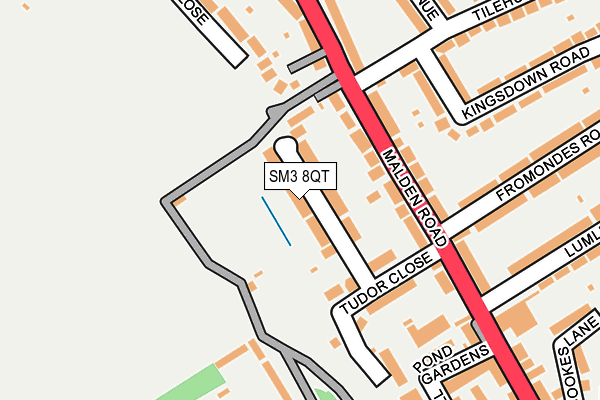 SM3 8QT map - OS OpenMap – Local (Ordnance Survey) SM3 8QT map - OS OpenMap – Local (Ordnance Survey)
