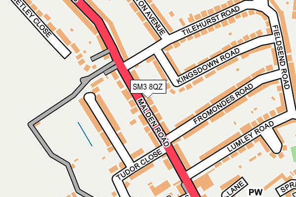 SM3 8QZ map - OS OpenMap – Local (Ordnance Survey) SM3 8QZ map - OS OpenMap – Local (Ordnance Survey)