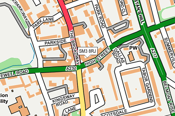 SM3 8RJ map - OS OpenMap – Local (Ordnance Survey) SM3 8RJ map - OS OpenMap – Local (Ordnance Survey)