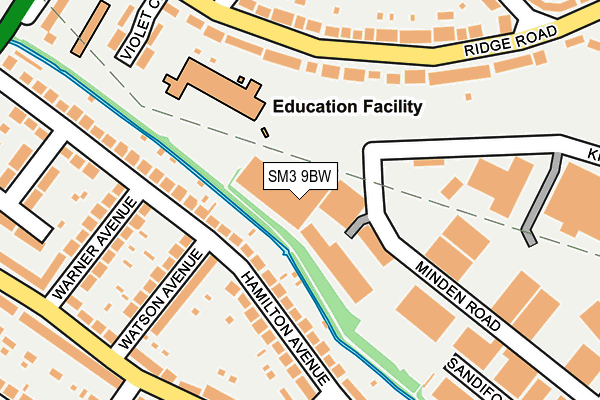SM3 9BW map - OS OpenMap – Local (Ordnance Survey) SM3 9BW map - OS OpenMap – Local (Ordnance Survey)