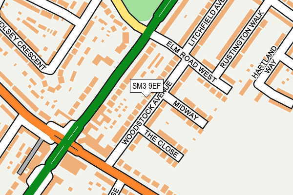 SM3 9EF map - OS OpenMap – Local (Ordnance Survey) SM3 9EF map - OS OpenMap – Local (Ordnance Survey)
