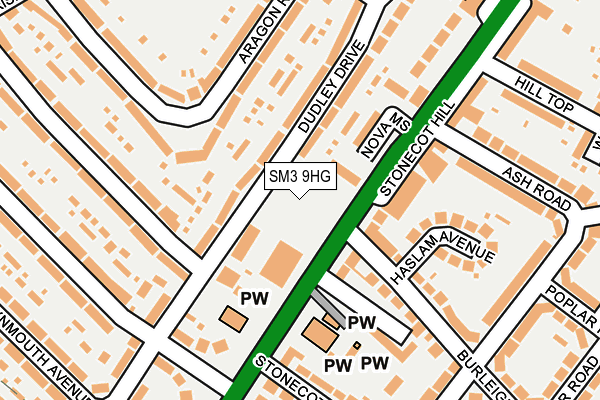 SM3 9HG map - OS OpenMap – Local (Ordnance Survey) SM3 9HG map - OS OpenMap – Local (Ordnance Survey)