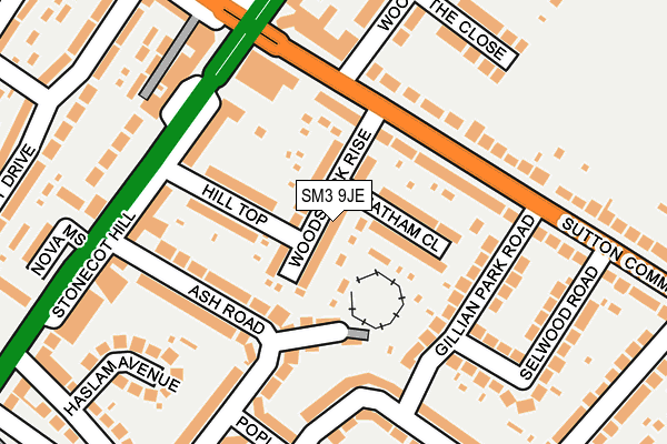 SM3 9JE map - OS OpenMap – Local (Ordnance Survey) SM3 9JE map - OS OpenMap – Local (Ordnance Survey)