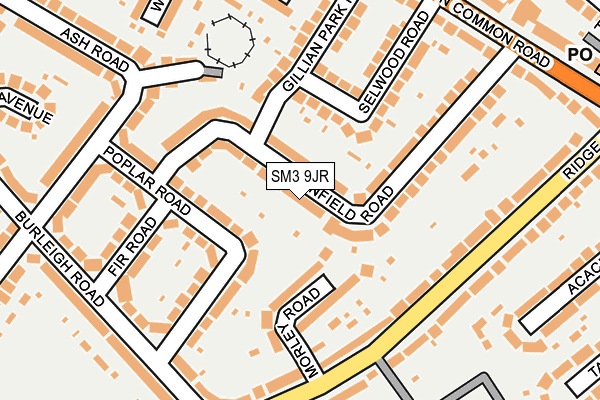 SM3 9JR map - OS OpenMap – Local (Ordnance Survey) SM3 9JR map - OS OpenMap – Local (Ordnance Survey)