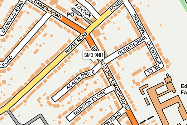 SM3 9NH map - OS OpenMap – Local (Ordnance Survey) SM3 9NH map - OS OpenMap – Local (Ordnance Survey)