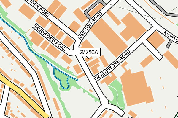 SM3 9QW map - OS OpenMap – Local (Ordnance Survey) SM3 9QW map - OS OpenMap – Local (Ordnance Survey)