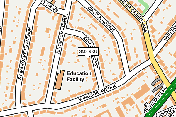 SM3 9RU map - OS OpenMap – Local (Ordnance Survey) SM3 9RU map - OS OpenMap – Local (Ordnance Survey)