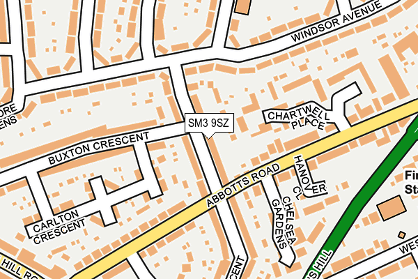 SM3 9SZ map - OS OpenMap – Local (Ordnance Survey) SM3 9SZ map - OS OpenMap – Local (Ordnance Survey)