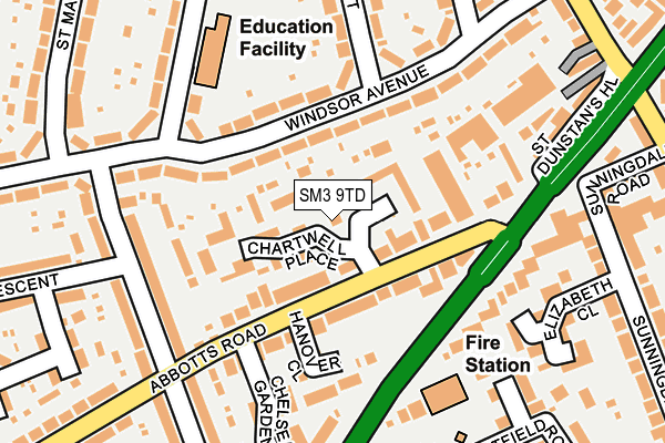 SM3 9TD map - OS OpenMap – Local (Ordnance Survey) SM3 9TD map - OS OpenMap – Local (Ordnance Survey)