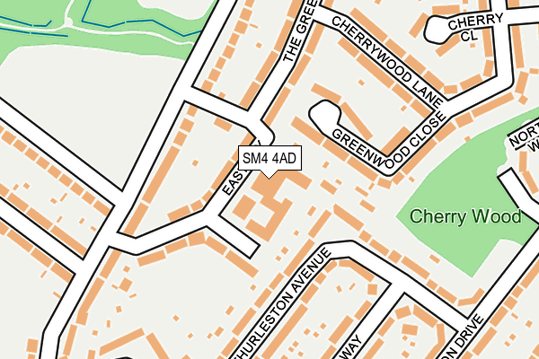 SM4 4AD map - OS OpenMap – Local (Ordnance Survey) SM4 4AD map - OS OpenMap – Local (Ordnance Survey)