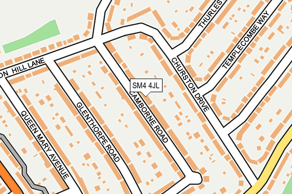 SM4 4JL map - OS OpenMap – Local (Ordnance Survey) SM4 4JL map - OS OpenMap – Local (Ordnance Survey)