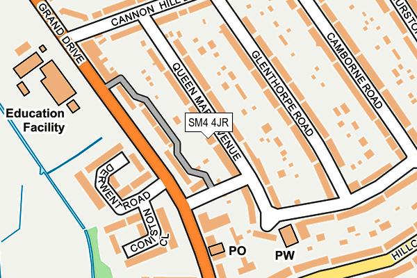 SM4 4JR map - OS OpenMap – Local (Ordnance Survey) SM4 4JR map - OS OpenMap – Local (Ordnance Survey)