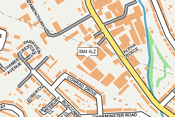 SM4 4LZ map - OS OpenMap – Local (Ordnance Survey) SM4 4LZ map - OS OpenMap – Local (Ordnance Survey)