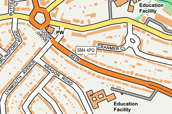 SM4 4PQ map - OS OpenMap – Local (Ordnance Survey) SM4 4PQ map - OS OpenMap – Local (Ordnance Survey)
