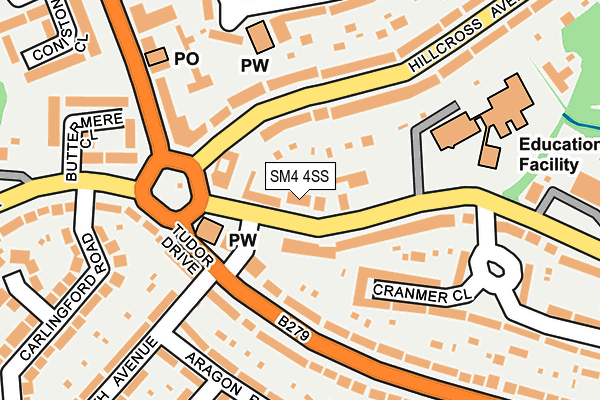 SM4 4SS map - OS OpenMap – Local (Ordnance Survey) SM4 4SS map - OS OpenMap – Local (Ordnance Survey)
