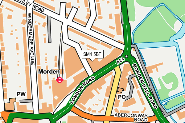 SM4 5BT map - OS OpenMap – Local (Ordnance Survey)