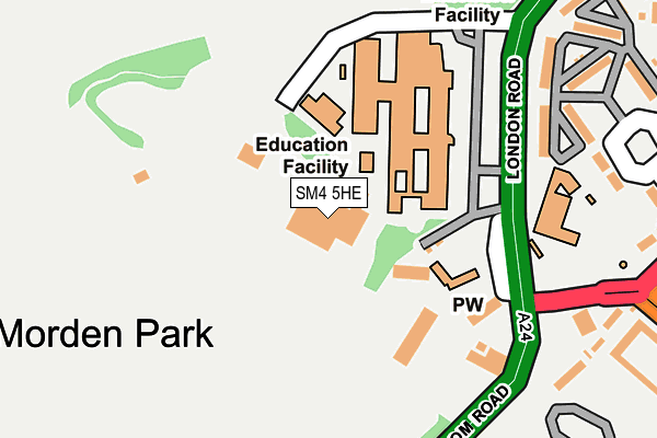 SM4 5HE map - OS OpenMap – Local (Ordnance Survey)