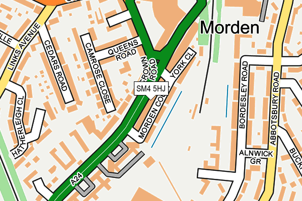 SM4 5HJ map - OS OpenMap – Local (Ordnance Survey)