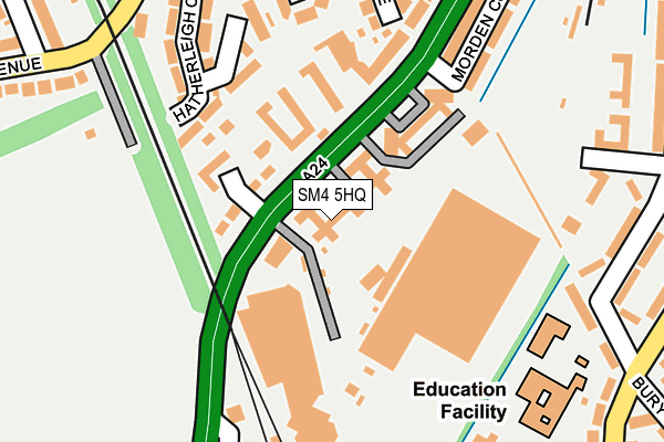 SM4 5HQ map - OS OpenMap – Local (Ordnance Survey)