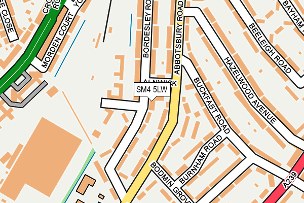 SM4 5LW map - OS OpenMap – Local (Ordnance Survey) SM4 5LW map - OS OpenMap – Local (Ordnance Survey)