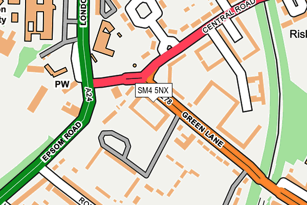SM4 5NX map - OS OpenMap – Local (Ordnance Survey) SM4 5NX map - OS OpenMap – Local (Ordnance Survey)