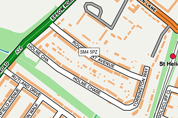 SM4 5PZ map - OS OpenMap – Local (Ordnance Survey) SM4 5PZ map - OS OpenMap – Local (Ordnance Survey)