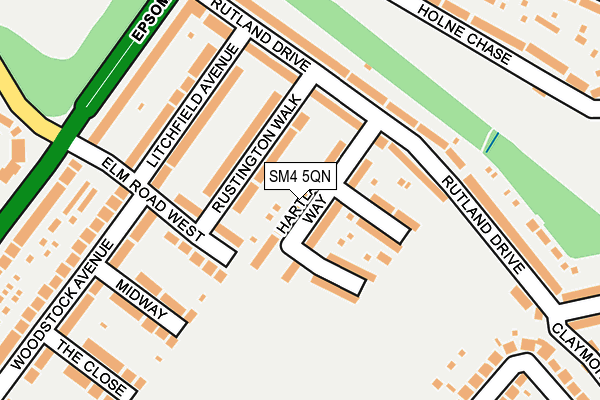 SM4 5QN map - OS OpenMap – Local (Ordnance Survey) SM4 5QN map - OS OpenMap – Local (Ordnance Survey)
