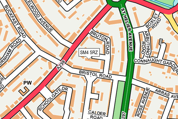SM4 5RZ map - OS OpenMap – Local (Ordnance Survey) SM4 5RZ map - OS OpenMap – Local (Ordnance Survey)